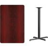 Flash Furniture Stiles 30” x 48” Rectangular Black Laminate Table Top with 23.5” x 29.5” Bar Height Table Base(Mahogany)