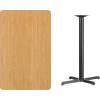 Flash Furniture Stiles 30” x 48” Rectangular Black Laminate Table Top with 23.5” x 29.5” Bar Height Table Base(Natural)
