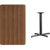 Flash Furniture Stiles 30” x 48” Rectangular Black Laminate Table Top with 23.5” x 29.5” Bar Height Table Base(Walnut)