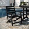 Flash Furniture Tolleson Indoor-Outdoor Adirondack Dining Set, Commercial Grade Recycled HDPE, 48″ Round Dining Table and 4 Chairs with Cupholders, 5 PC, White(Black)