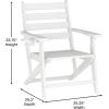 Flash Furniture Tolleson Indoor-Outdoor Adirondack Dining Set, Commercial Grade Recycled HDPE, 48″ Round Dining Table and 4 Chairs with Cupholders, 5 PC, White(White)