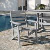 Flash Furniture Tolleson Indoor-Outdoor Adirondack Dining Set, Commercial Grade Recycled HDPE, 72″ Rectangle Dining Table and 6 Chairs with Cupholders, 7 PC, Gray(Grey)