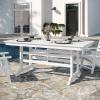 Flash Furniture Tolleson Indoor-Outdoor Adirondack Dining Set, Commercial Grade Recycled HDPE, 72″ Rectangle Dining Table and 6 Chairs with Cupholders, 7 PC, Gray(White)