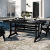 Flash Furniture Tolleson Indoor-Outdoor Adirondack Dining Set, Commercial Grade Recycled HDPE, 72″ Rectangle Dining Table and 6 Chairs with Cupholders, 7 PC, Gray(Black)