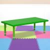 Flash Furniture Wren 24″W x 48″L Rectangular Natural Plastic Height Adjustable Activity Table(Green)