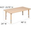 Flash Furniture Wren 24″W x 48″L Rectangular Natural Plastic Height Adjustable Activity Table(Natural)