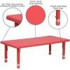 Flash Furniture Wren 24″W x 48″L Rectangular Natural Plastic Height Adjustable Activity Table(Red)