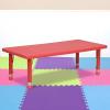 Flash Furniture Wren 24″W x 48″L Rectangular Natural Plastic Height Adjustable Activity Table(Red)