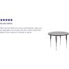 Flash Furniture Wren 42” Round Oak Thermal Laminate Activity Table – Standard Height Adjustable Legs(Grey)