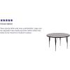 Flash Furniture Wren 48” Round Grey HP Laminate Activity Table – Height Adjustable Short Legs(Grey)
