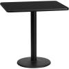 Flash Furniture 24” x 30” Rectangular Black Laminate Table Top with 18” Round Table Height Base(Black)