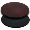 Flash Furniture 3 Pack 24” Round Table Top with Black or Mahogany Reversible Laminate Top(Black/Mahogany)