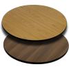 Flash Furniture 3 Pack 24” Round Table Top with Black or Mahogany Reversible Laminate Top(Natural/Walnut)