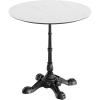 Flash Furniture Acadia 31.25″ Round Indoor Outdoor Dark Brown Tabletop with Black Bistro Base, Scratch, Heat & UV Resistant, Seamless TopGuard HPL Top and Edge(White Faux Marble/Black Base)