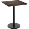 Flash Furniture Acadia 36″ Square Indoor Gray Faux Concrete Tabletop with 24″ Round Black Bar Height Base, Seamless TopGuard HPL Top and Edge(Dark Brown/Black Base)