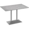 Flash Furniture Acadia 48×30 Indoor Outdoor Gray Faux Concrete Tabletop with Silver Dual Column Base, Scratch, Heat & UV Resistant, Seamless TopGuard Top and Edge(Gray Faux Concrete/Silver Base)