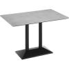 Flash Furniture Acadia 48×30 Indoor Outdoor Gray Faux Concrete Tabletop with Silver Dual Column Base, Scratch, Heat & UV Resistant, Seamless TopGuard Top and Edge(Gray Faux Concrete/Black Base)