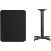 Flash Furniture Graniss 24” x 30” Rectangular Mahogany Laminate Table Top with 22” x 22” Table Height Base(Black)