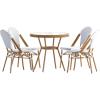 White & Gray Rattan/Natural Frame
