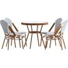 White & Navy Rattan/Natural Frame