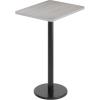 Flash Furniture Stiles 24” x 30” Rectangular Black Laminate Table Top with 18” Round Bar Height Table Base(Grey)