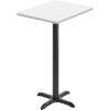 Flash Furniture Stiles 24” x 30” Rectangular Black Laminate Table Top with 22” x 22” Bar Height Table Base(White)