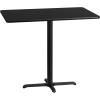 Flash Furniture Stiles 30” x 48” Rectangular Black Laminate Table Top with 23.5” x 29.5” Bar Height Table Base(Black)