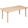 Flash Furniture Wren 24″W x 48″L Rectangular Natural Plastic Height Adjustable Activity Table(Natural)