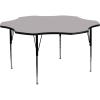 Flash Furniture Wren 60” Flower Oak Thermal Laminate Activity Table – Standard Height Adjustable Legs(Grey)