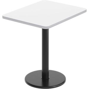 Flash Furniture 24” x 30” Rectangular Black Laminate Table Top with 18” Round Table Height Base(White)