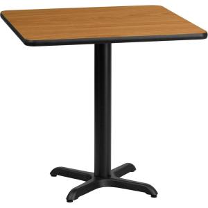 Flash Furniture 30” Square Mahogany Laminate Table Top with 22” x 22” Table Height Base(Natural)