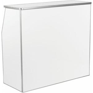 Flash Furniture 4′ Folding Portable Event Bar with Top and Middle Shelves, Mobile Laminate Foldable Bar for Parties and Events, White(White)