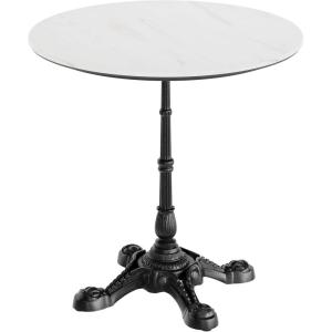 Flash Furniture Acadia 31.25″ Round Indoor Outdoor Dark Brown Tabletop with Black Bistro Base, Scratch, Heat & UV Resistant, Seamless TopGuard HPL Top and Edge(White Faux Marble/Black Base)