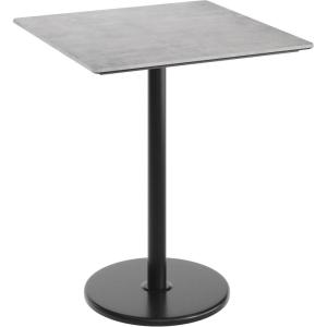 Flash Furniture Acadia 36″ Square Indoor Gray Faux Concrete Tabletop with 24″ Round Black Bar Height Base, Seamless TopGuard HPL Top and Edge(Gray Faux Concrete/Black Base)