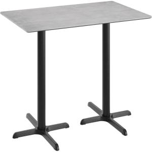 Flash Furniture Acadia 48″ x 30″ Indoor Gray Faux Concrete Tabletop with Dual 22″ x 30″ Black Bar Height Crisscross Bases, Seamless TopGuard HPL Top and Edge(Gray Faux Concrete/Black Base)