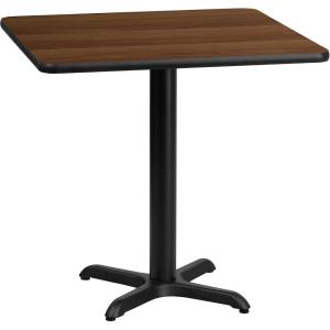Flash Furniture Graniss 24” Square Walnut Laminate Table Top with 22” x 22” Table Height Base(Walnut)