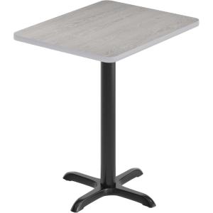 Flash Furniture Graniss 24” x 30” Rectangular Mahogany Laminate Table Top with 22” x 22” Table Height Base(Grey)