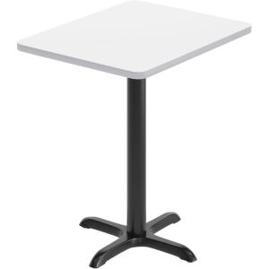 Flash Furniture Graniss 24” x 30” Rectangular Mahogany Laminate Table Top with 22” x 22” Table Height Base(White)