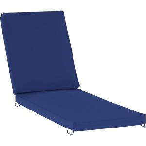 Flash Furniture Lyra Commercial Chase Lounge Patio Cushion, Water-Resistant for Outdoor Use, 3 Inch Foam, Beige(Navy)