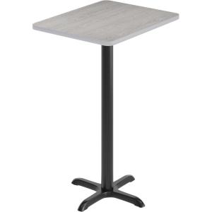 Flash Furniture Stiles 24” x 30” Rectangular Black Laminate Table Top with 22” x 22” Bar Height Table Base(Grey)