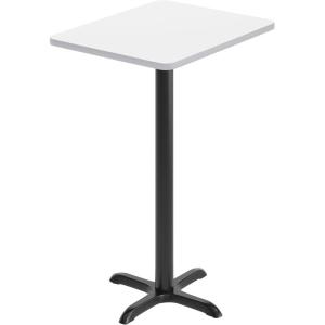 Flash Furniture Stiles 24” x 30” Rectangular Black Laminate Table Top with 22” x 22” Bar Height Table Base(White)