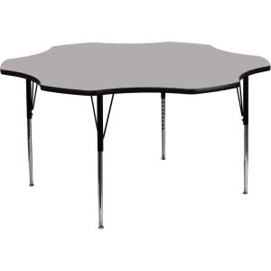 Flash Furniture Wren 60” Flower Oak Thermal Laminate Activity Table – Standard Height Adjustable Legs(Grey)