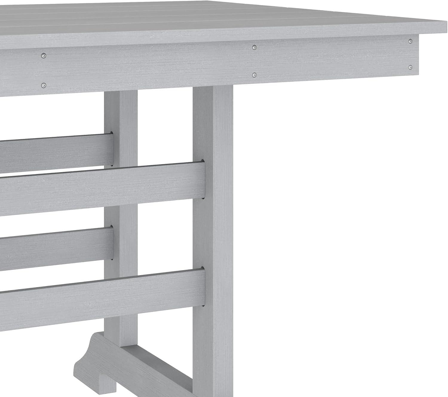 image:imageFlash Furniture Abraham Outdoor Dining Table for 6 Commercial Grade AllWeather Recycled HDPE Adirondack Style Table UV Fade Resistant 72 Rectangle GrayGrey