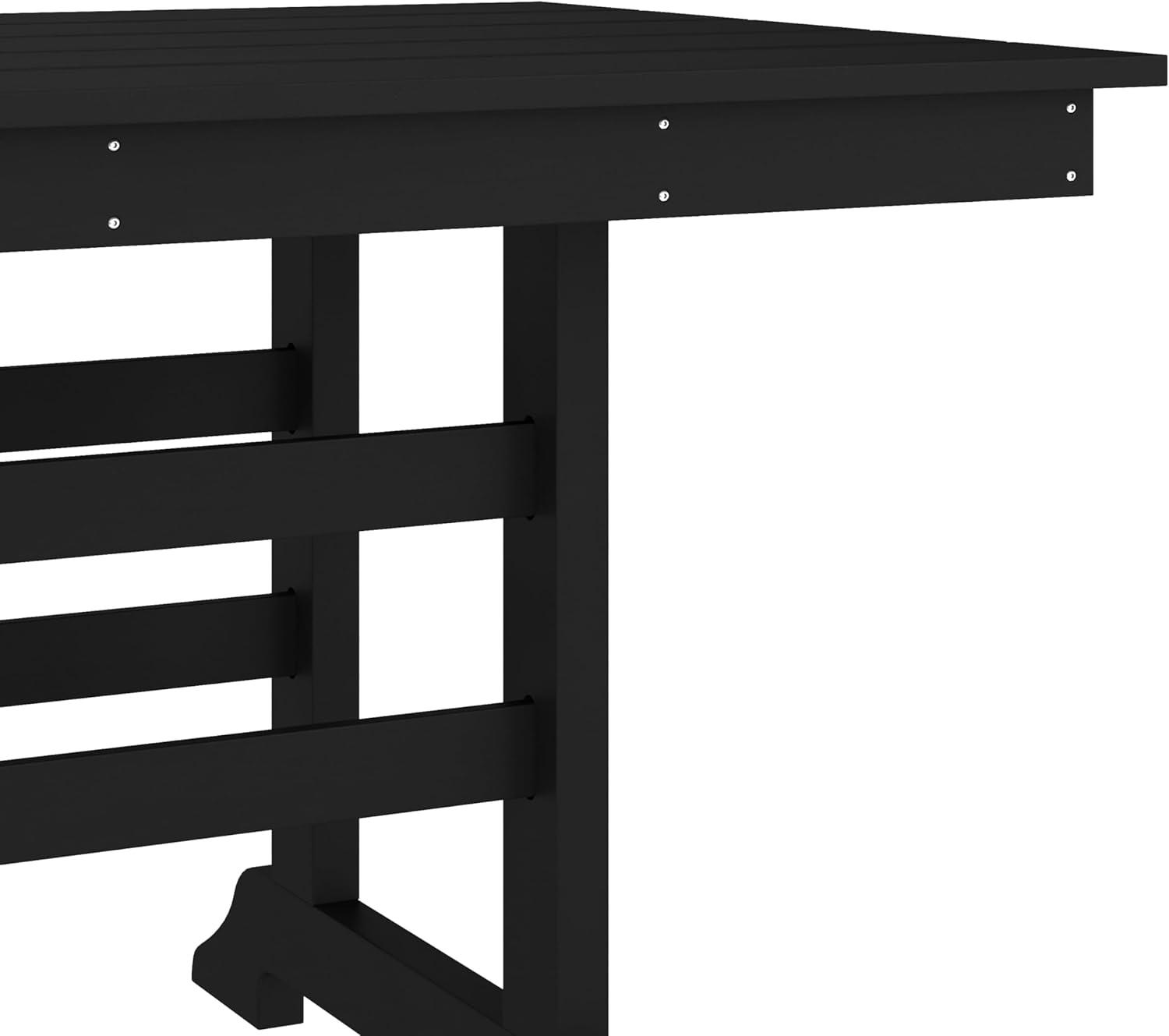 image:imageFlash Furniture Abraham Outdoor Dining Table for 6 Commercial Grade AllWeather Recycled HDPE Adirondack Style Table UV Fade Resistant 72 Rectangle GrayBlack