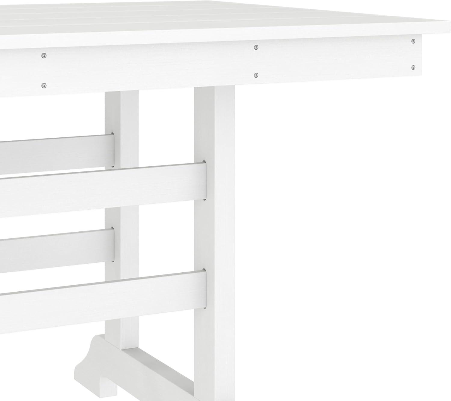 image:imageFlash Furniture Abraham Outdoor Dining Table for 6 Commercial Grade AllWeather Recycled HDPE Adirondack Style Table UV Fade Resistant 72 Rectangle GrayWhite
