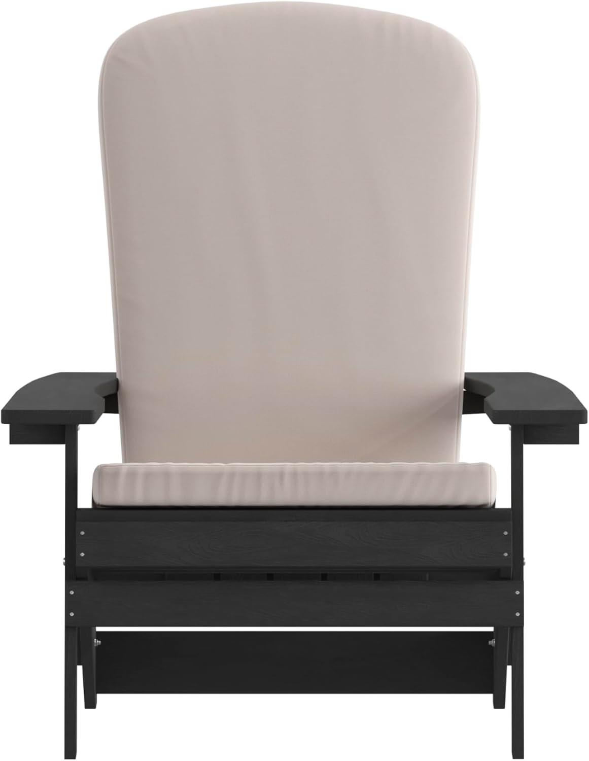 image:imageFlash Furniture Charlestown Folding Adirondack Chairs Poly Resin FrameAllWeather CushionsIndoorOutdoor Use Set of 2 WhiteTealBlackCream