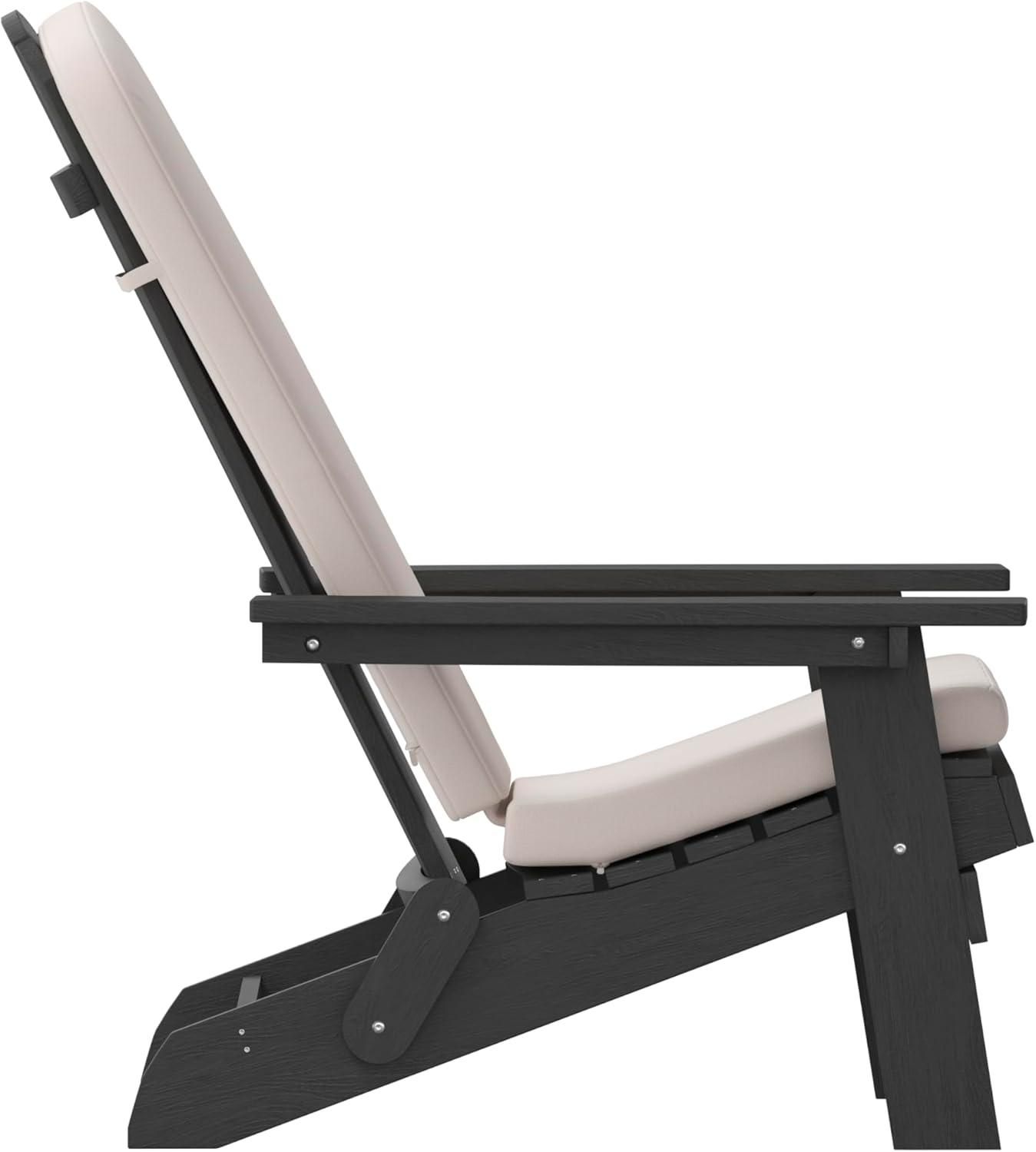 image:imageFlash Furniture Charlestown Folding Adirondack Chairs Poly Resin FrameAllWeather CushionsIndoorOutdoor Use Set of 2 WhiteTealBlackCream