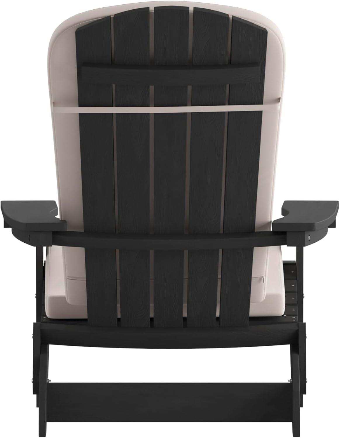 image:imageFlash Furniture Charlestown Folding Adirondack Chairs Poly Resin FrameAllWeather CushionsIndoorOutdoor Use Set of 2 WhiteTealBlackCream
