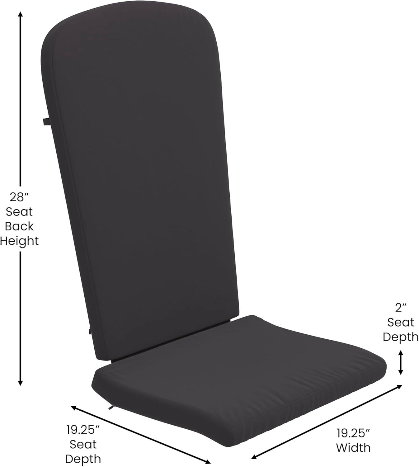 image:imageFlash Furniture Charlestown Folding Adirondack Chairs Poly Resin FrameAllWeather CushionsIndoorOutdoor Use Set of 2 WhiteTealBlackGray