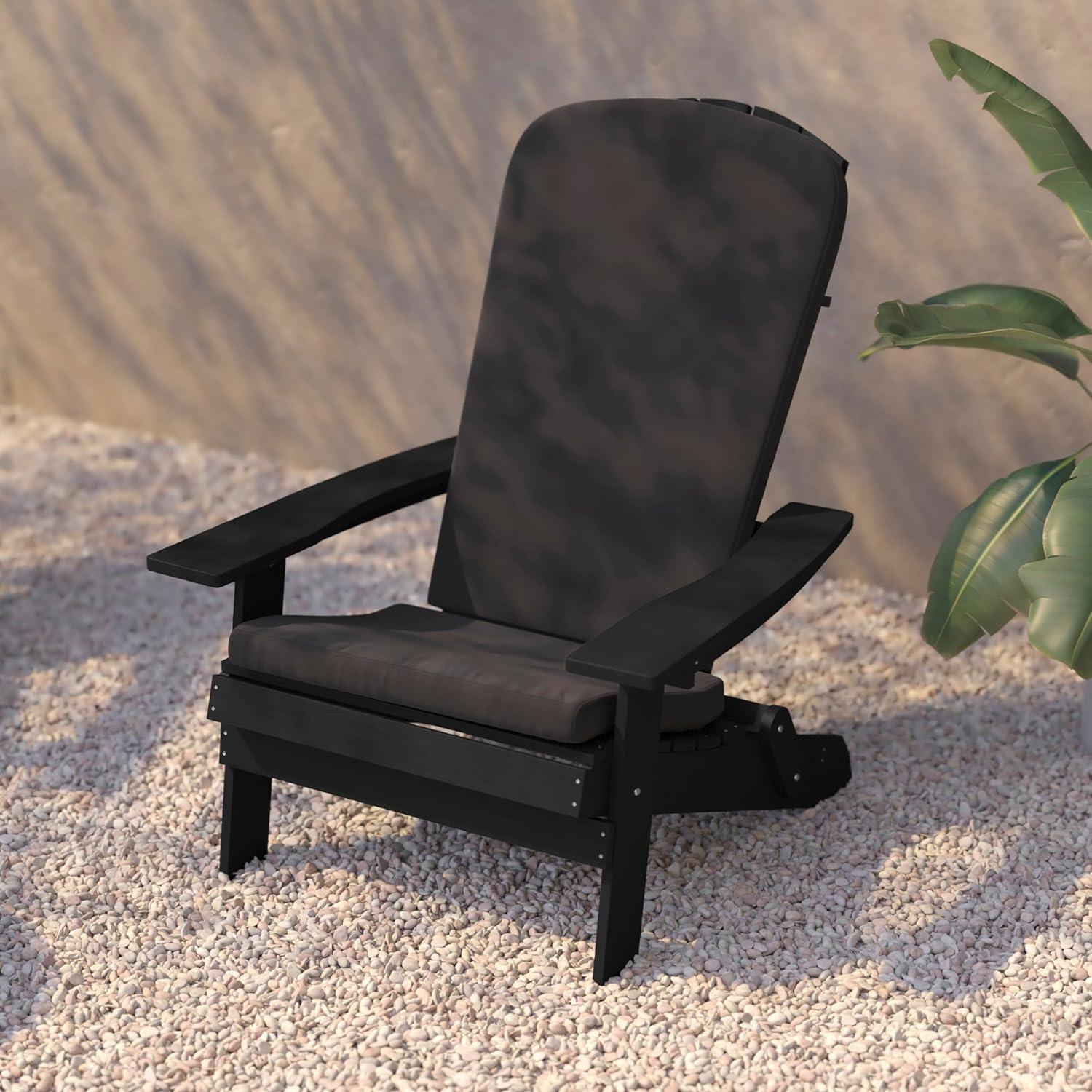 image:imageFlash Furniture Charlestown Folding Adirondack Chairs Poly Resin FrameAllWeather CushionsIndoorOutdoor Use Set of 2 WhiteTealBlackGray
